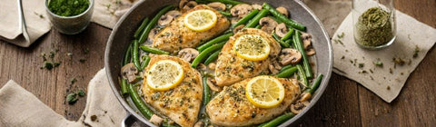 Lemon Chicken with Green Beans & Mushrooms