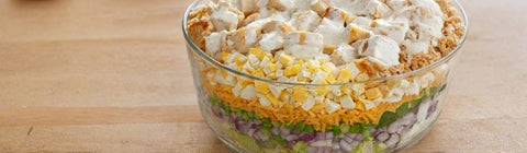 Layered Salad with Herb Dressing