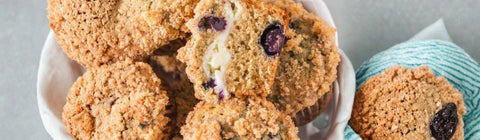 Oatmeal Blueberry Cheezecake Muffins