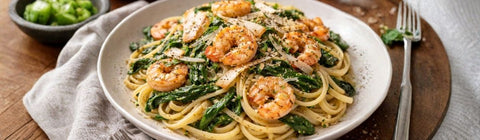 Peppery Pasta with Shrimp & Spinach