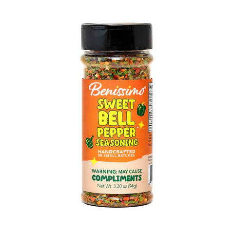 Bottle of Benissimo Sweet Bell Pepper Seasoning on a white background